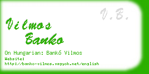 vilmos banko business card